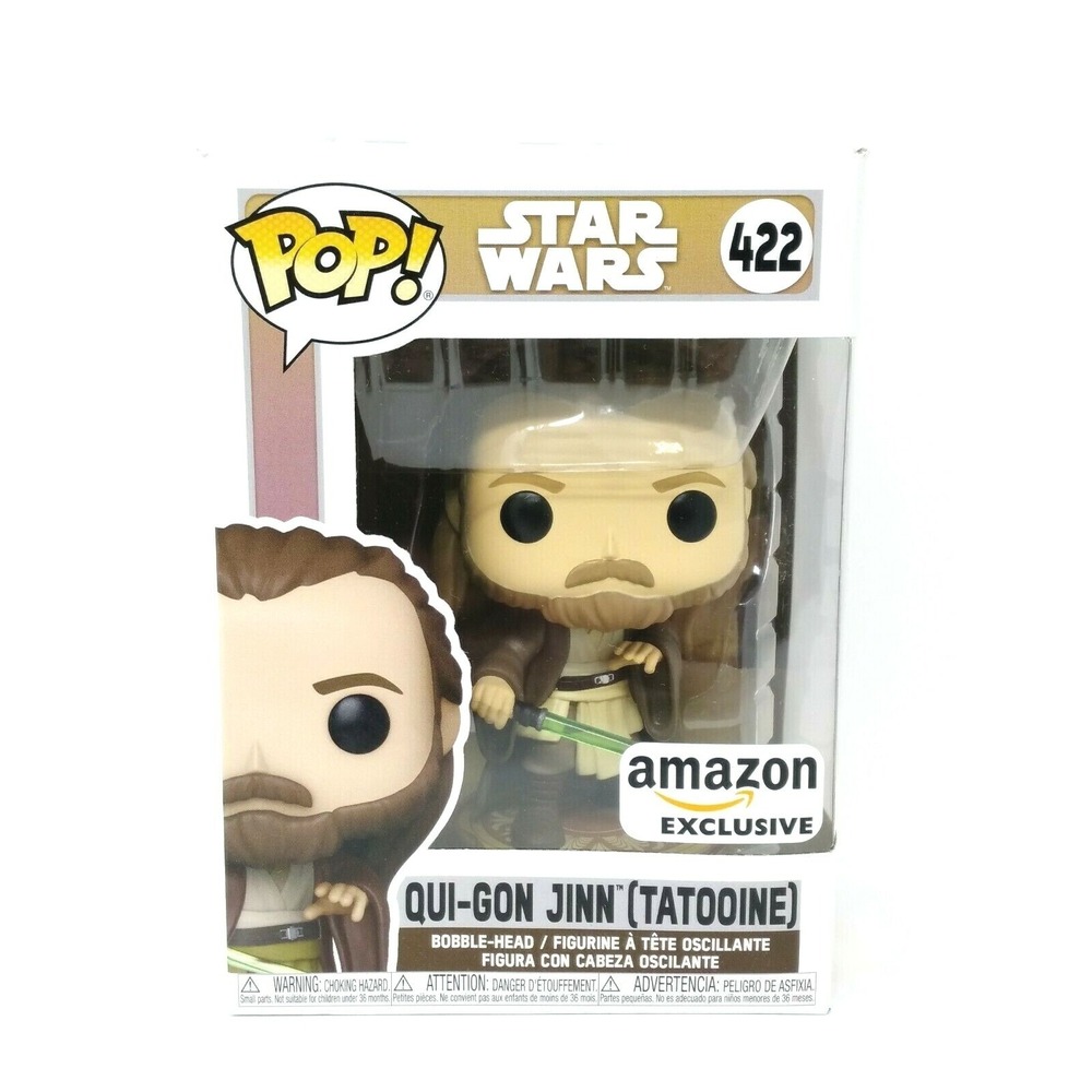 Star Wars Qui-Gon Jinn (Tatooine) Funko Pop Bobble Head #422 Damaged Box NEW